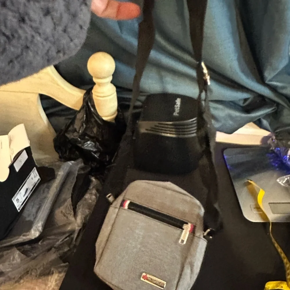 Gray Crossbody Bag for Men or Women.